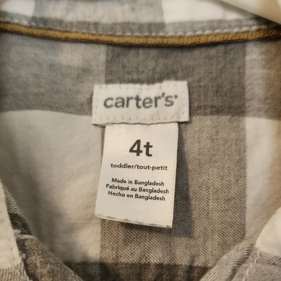 Carter's Black and White Checkered Kids Shirt - Picture 9 of 12